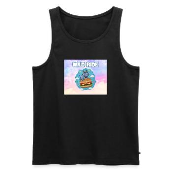 Wild Ride Hippo Burger Patch - Männer Premium Bio Tank Top - Schwarz - Vorne - AI Model Male 178 light (178cm)