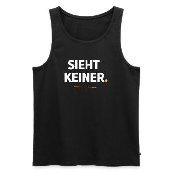 Sieht keiner. – Lustiges Handwerker Shirt - Männer Premium Bio Tank Top - Schwarz - Vorne - Michal (187cm)