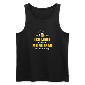 J’aime ma femme - Débardeur bio Premium Homme - noir - Devant - AI Model Male 178 light (178cm)