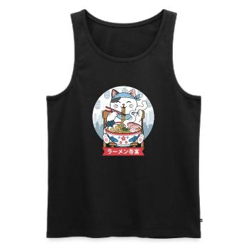 Neko Ramen Feast - Men's Premium Organic Tank Top - black - Front - AI Model Male 178 light (178cm)