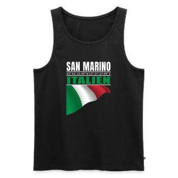San Marino - Männer Premium Bio Tank Top - Schwarz - Vorne - Michal (187cm)