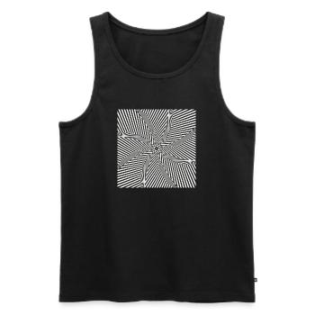 Starburst optisches Labyrinth - Männer Premium Bio Tank Top - Schwarz - Vorne - AI Model Male 178 light (178cm)