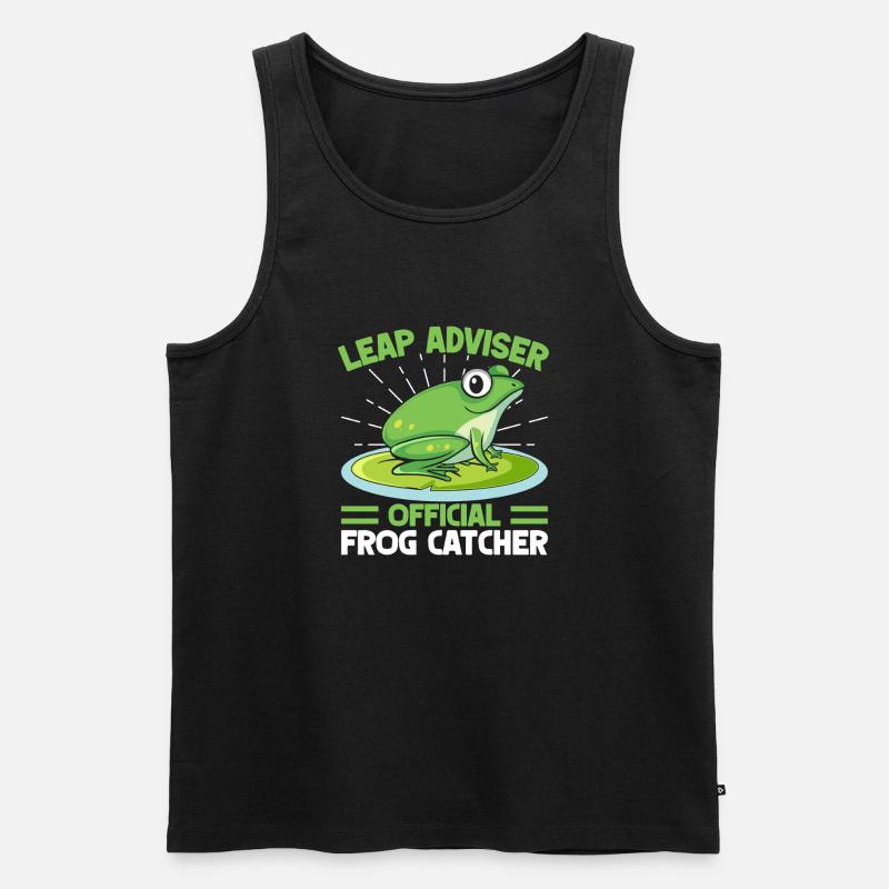 Frog Catcher Leap Adviser Frog - Männer Premium Bio Tank Top - Schwarz