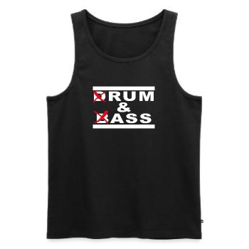 Rum & Ass – Drum and Bass Word Game - Men's Premium Organic Tank Top - black - Front - Michal (187cm)