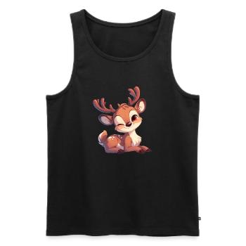 Rentiere Rentier - Männer Premium Bio Tank Top - Schwarz - Vorne - Michal (187cm)