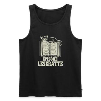 Epische Leseratte - Männer Premium Bio Tank Top - Schwarz - Vorne - AI Model Male 178 light (178cm)