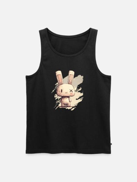 Cute rabbit with X-eyes - Men's Premium Organic Tank Top - black