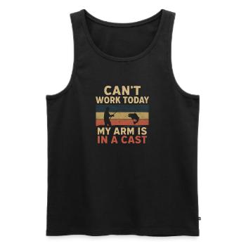 I Can't Work Today My Arm Is In A Cast Angler - Men's Premium Organic Tank Top - black - Front - Michal (187cm)