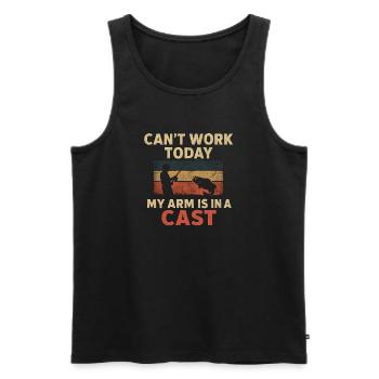I Can't Work Today My Arm Is In A Cast Angler - Men's Premium Organic Tank Top - black - Front - Michal (187cm)