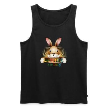 Radiant Rabbit – The Spring is my thing - Men's Premium Organic Tank Top - black - Front - AI Model Male 178 light (178cm)