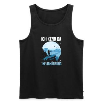 I know there a shortcut Hiking Hiking Gift - Men's Premium Organic Tank Top - black - Front - AI Model Male 178 light (178cm)