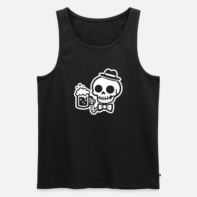 Skelett Bier - Männer Premium Bio Tank Top - Schwarz