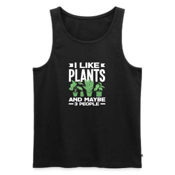 I like plants funny plant lovers - Men's Premium Organic Tank Top - black - Front - AI Model Male 178 light (178cm)
