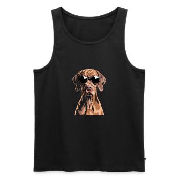 Vizsla - Débardeur bio Premium Homme - noir - Devant - AI Model Male 178 light (178cm)