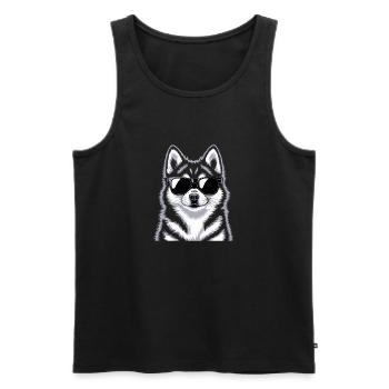 Pomsky - Männer Premium Bio Tank Top - Schwarz - Vorne - Michal (187cm)
