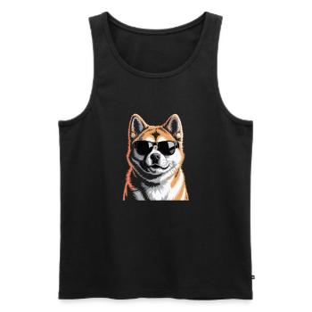Akita - Männer Premium Bio Tank Top - Schwarz - Vorne - Michal (187cm)