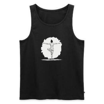 Yoga Exercise Balance Mindfulness and Relaxation - Men's Premium Organic Tank Top - black - Front - Michal (187cm)