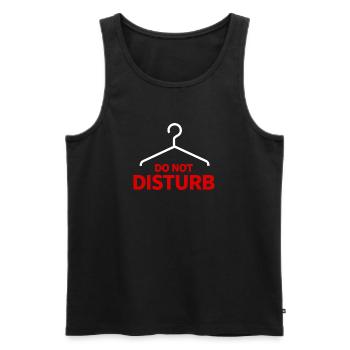 Do Not Disturb Hanger Saying Humor - Men's Premium Organic Tank Top - black - Front - AI Model Male 178 light (178cm)