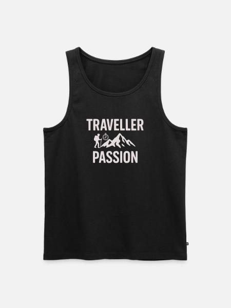 Reiseleidenschaft Bergwandern - Traveller Passion - Männer Premium Bio Tank Top - Schwarz