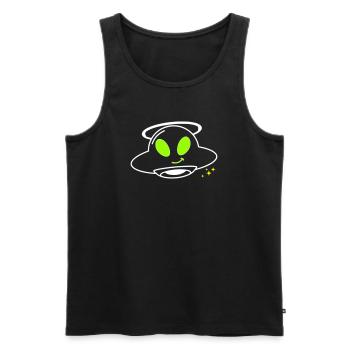 Pilote extraterrestre d’OVNI mignon Kawaii Vector - Débardeur bio Premium Homme - noir - Devant - AI Model Male 178 light (178cm)