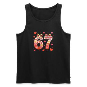 67 Geburtstagsherzen-Bogendesign - Männer Premium Bio Tank Top - Schwarz - Vorne - AI Model Male 178 light (178cm)