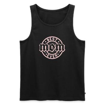 Pink Love Best Ever badge - Men's Premium Organic Tank Top - black - Front - AI Model Male 178 light (178cm)