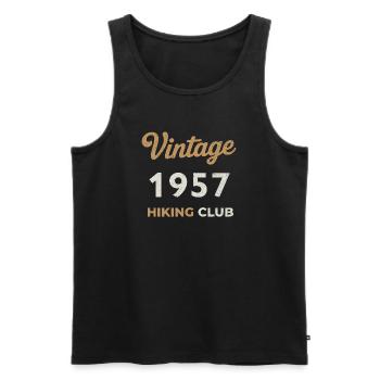 Vintage 1957 – Club de voile rétro Année de naissance - Débardeur bio Premium Homme - noir - Devant - Michal (187cm)