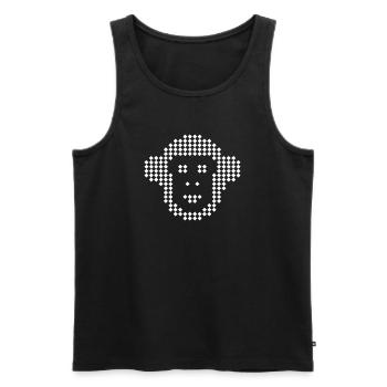 Pixel Monkey Diamant-Emblem - Männer Premium Bio Tank Top - Schwarz - Vorne - AI Model Male 178 light (178cm)