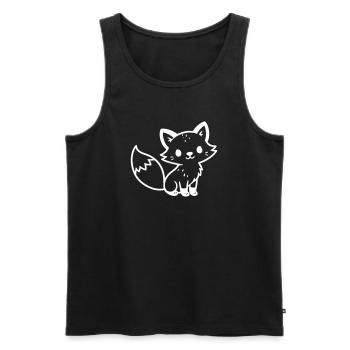 Fox Cute Comic - Débardeur bio Premium Homme - noir - Devant - Michal (187cm)