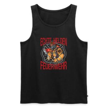 Firefighter Firefighter Real Heroes - Men's Premium Organic Tank Top - black - Front - Michal (187cm)