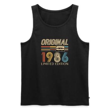 40th Birthday 40th Anniversary Original 1986 - Men's Premium Organic Tank Top - black - Front - AI Model Male 178 light (178cm)
