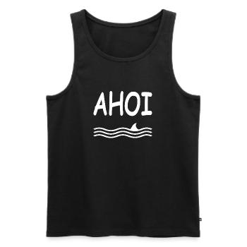 Ahoi - Männer Premium Bio Tank Top - Schwarz - Vorne - Michal (187cm)