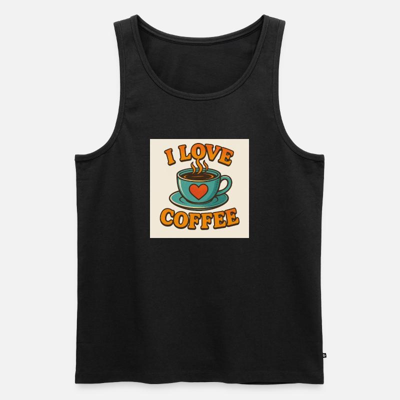 Kaffee-Liebesbecher - Männer Premium Bio Tank Top - Schwarz