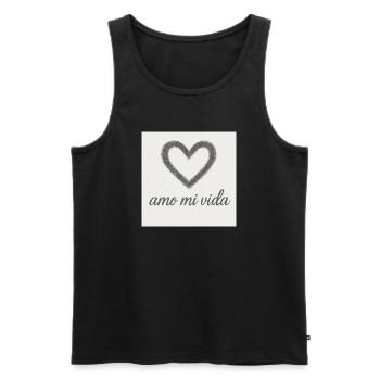 Herz und Lebensfreude - Männer Premium Bio Tank Top - Schwarz - Vorne - AI Model Male 178 light (178cm)