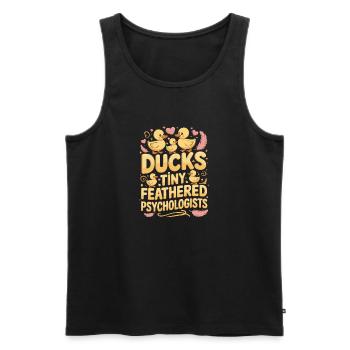 Ducks Tiny Feathered Psychologists Funny Ducks - Men's Premium Organic Tank Top - black - Front - AI Model Male 178 light (178cm)