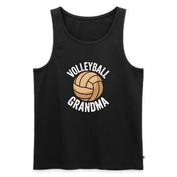 Volleyball Grandma – Proud Grandma - Men's Premium Organic Tank Top - black - Front - Michal (187cm)