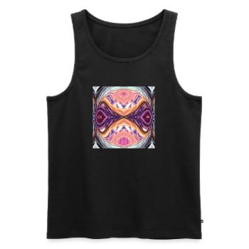 Kaleidoscope Orb Color Explosion - Men's Premium Organic Tank Top - black - Front - AI Model Male 178 light (178cm)