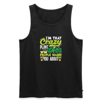 Crazy Plant Lady Pflanzenliebhaberin Mama Mutter - Männer Premium Bio Tank Top - Schwarz - Vorne - AI Model Male 178 light (178cm)