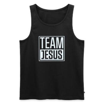 Team Jesus  - Männer Premium Bio Tank Top - Schwarz - Vorne - AI Model Male 178 light (178cm)