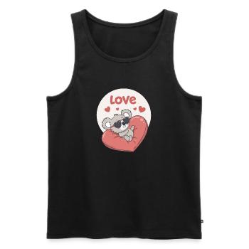Koalaherz in Farbe - Männer Premium Bio Tank Top - Schwarz - Vorne - AI Model Male 178 light (178cm)