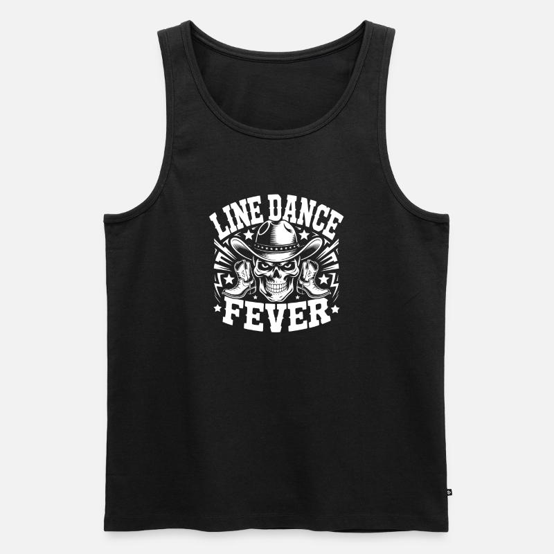 Line Dance Fever Skull - Männer Premium Bio Tank Top - Schwarz