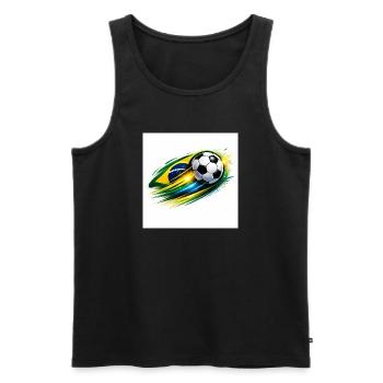 Brasilianischer Fußballwirbel - Männer Premium Bio Tank Top - Schwarz - Vorne - AI Model Male 178 light (178cm)
