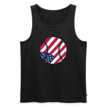 USA Patriotic Softball American Flag Sports Kunst - Männer Premium Bio Tank Top - Schwarz - Vorne - Michal (187cm)
