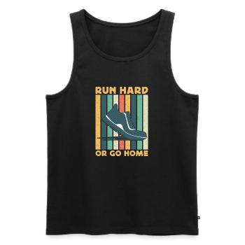 Running Run Hard Or Go Home Marathon Runner - Men's Premium Organic Tank Top - black - Front - AI Model Male 178 light (178cm)