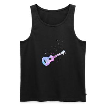 Hawaiian Ukulele Uke Watercolor - Männer Premium Bio Tank Top - Schwarz - Vorne - AI Model Male 178 light (178cm)