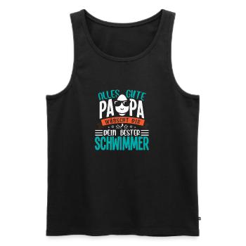 All the best dad wishes you your best swimmer - Men's Premium Organic Tank Top - black - Front - AI Model Male 178 light (178cm)