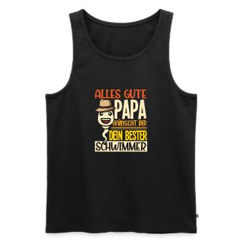 All the best dad wishes you your best swimmer - Men's Premium Organic Tank Top - black - Front - AI Model Male 178 light (178cm)