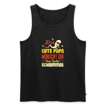 All the best dad wishes you your best swimmer - Men's Premium Organic Tank Top - black - Front - AI Model Male 178 light (178cm)