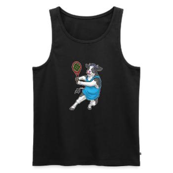 Sports de tennis de tennis pour vaches - Débardeur bio Premium Homme - noir - Devant - Michal (187cm)
