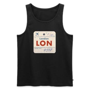 London LON Vintage Airline Tag - Männer Premium Bio Tank Top - Schwarz - Vorne - AI Model Male 178 light (178cm)